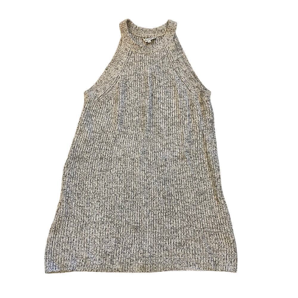 Madewell Womens Valley Sweater Dress Sz L Heather Gray Sleeveless Basic Casual